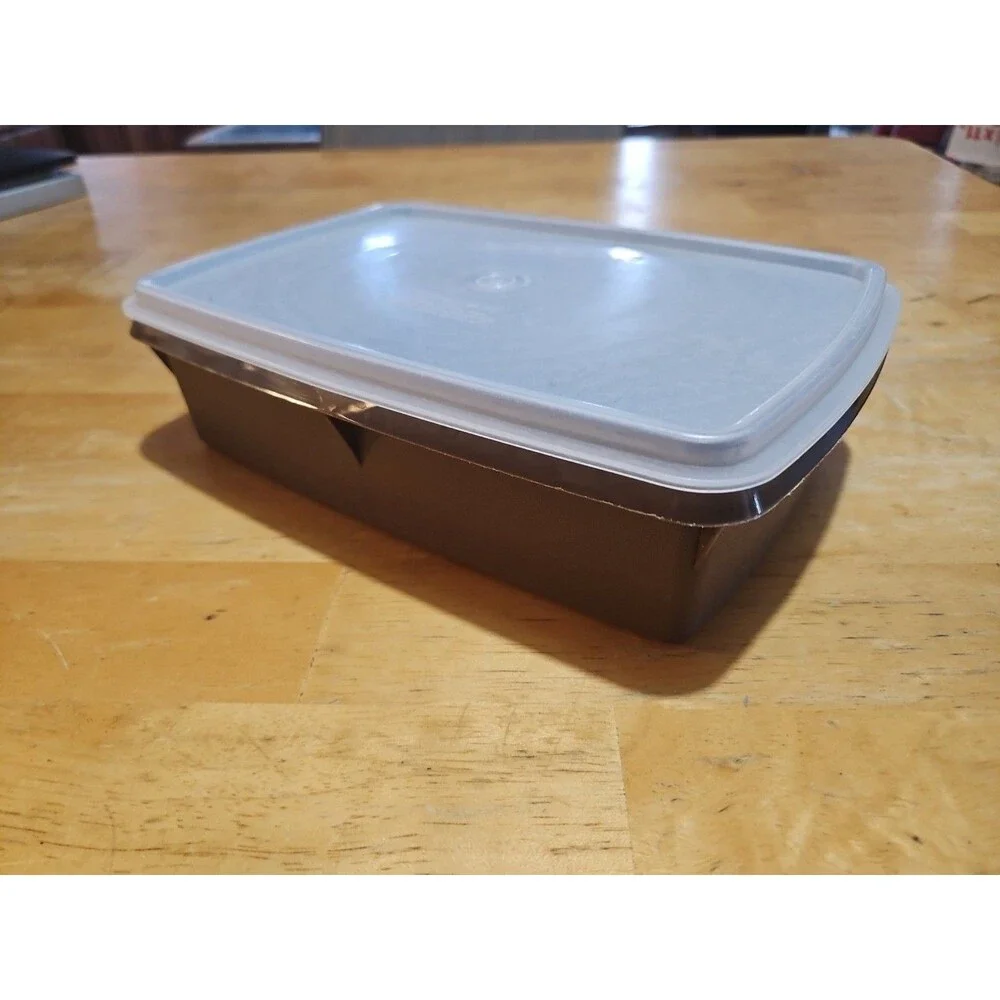 Tupperware Tuppercraft Stow N Go Brown Divided Container & Lid - No Insert 767